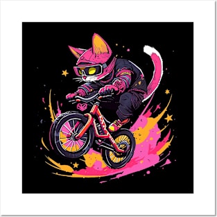 cat biker Posters and Art